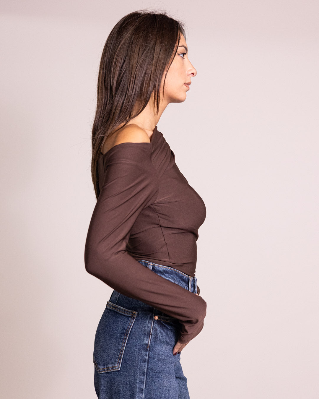 Off-the-shoulder bodysuit