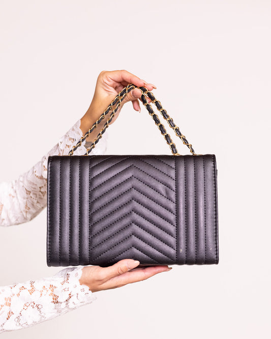 Borsa compatta chevron