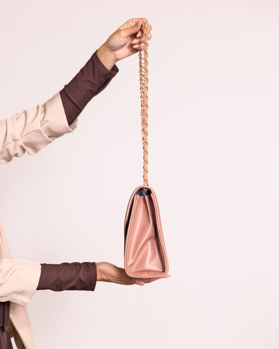 Borsa compatta chevron