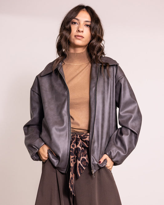 Giacca oversize con zip