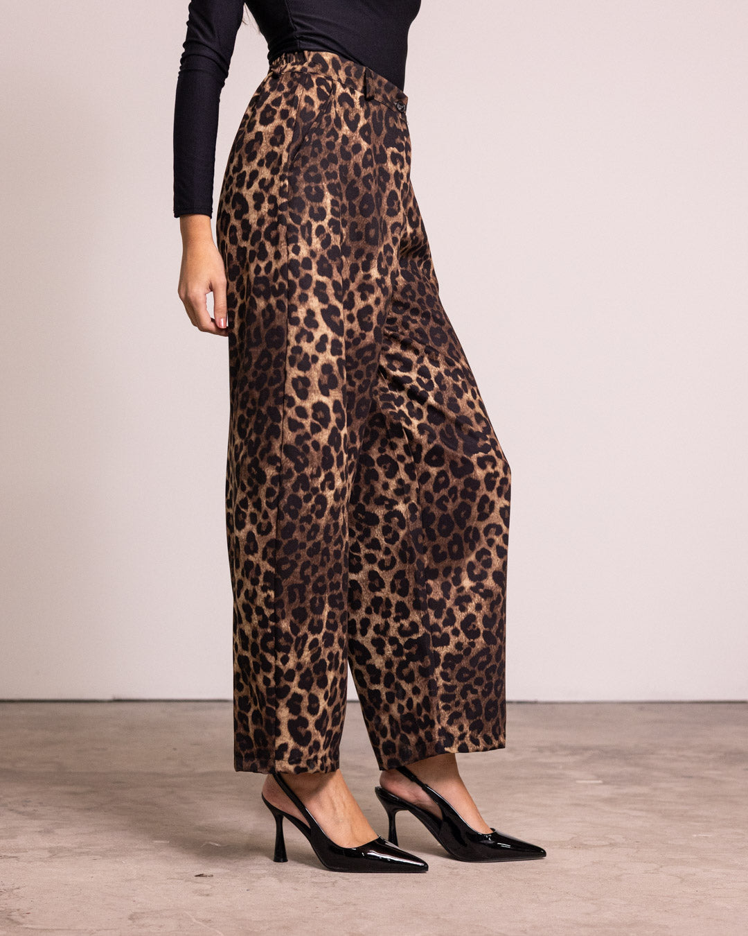 Pantalone palazzo leopardato