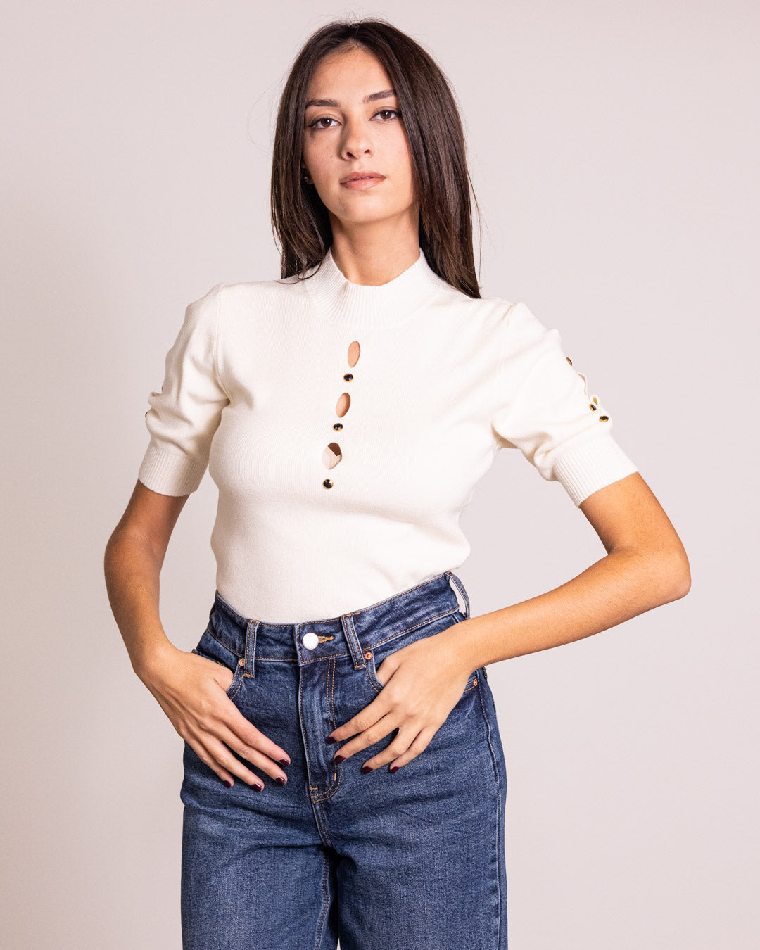 Maglione lupetto mezza manica