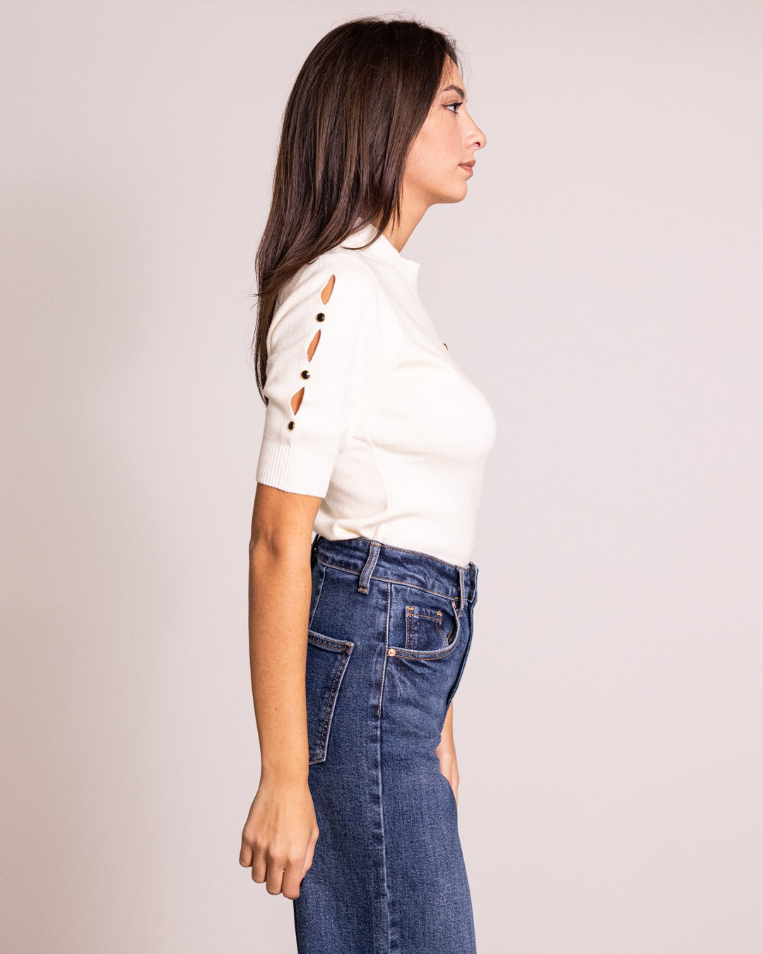 Maglione lupetto mezza manica