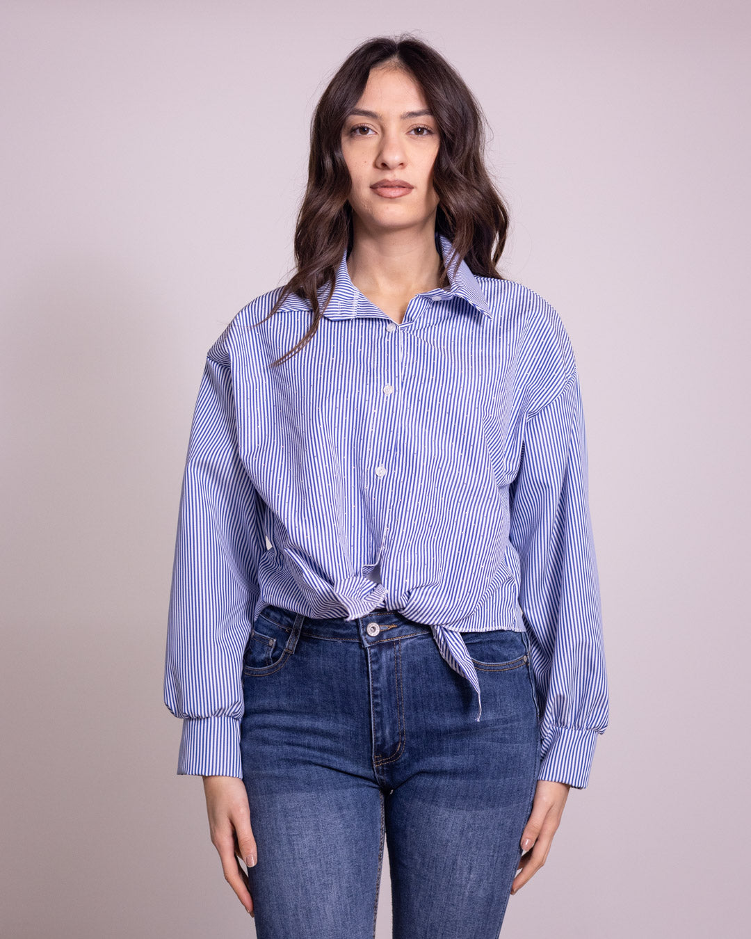 Camicia righe e brillantini