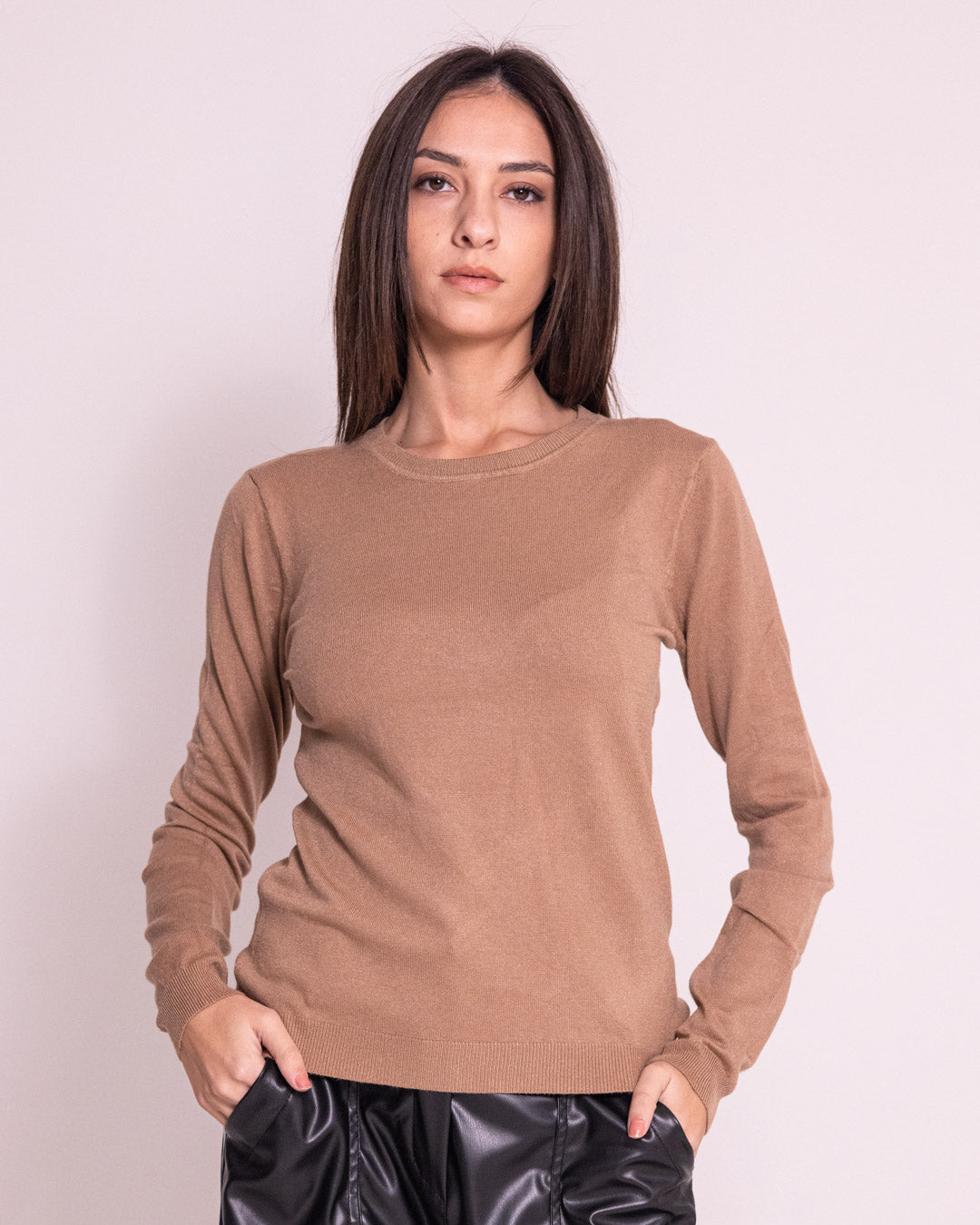 Maglione rasato girocollo