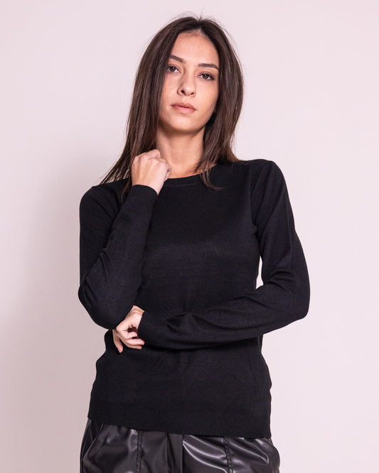 Maglione rasato girocollo