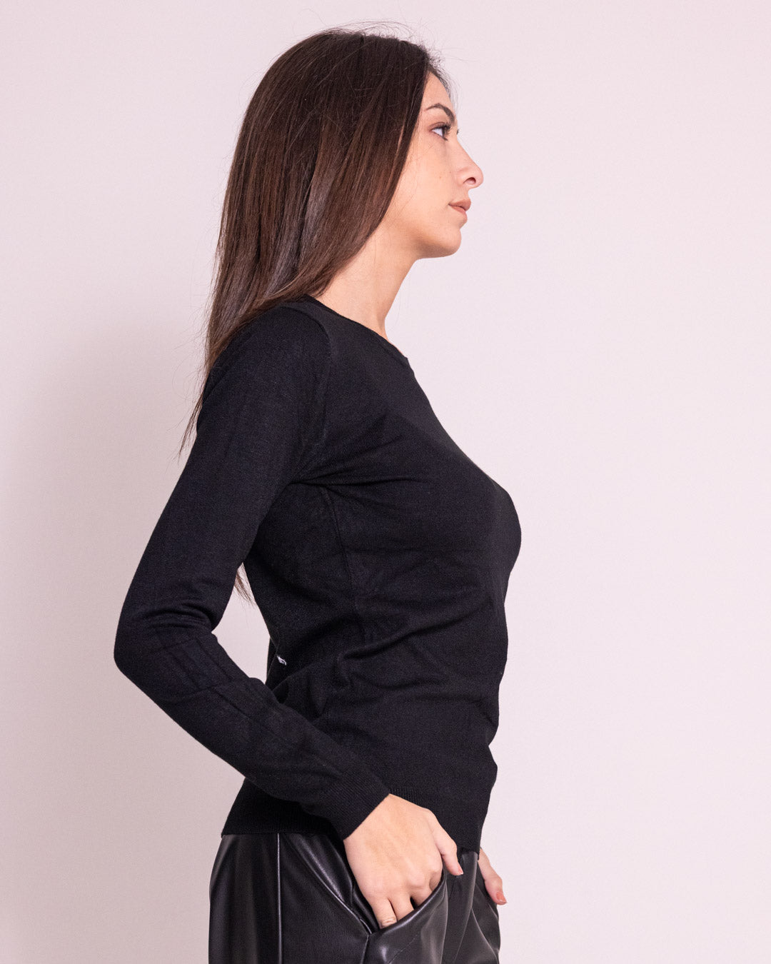 Maglione rasato girocollo