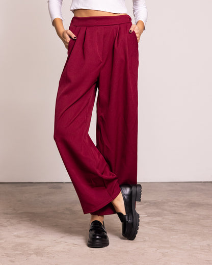 Pantalone palazzo con pinces