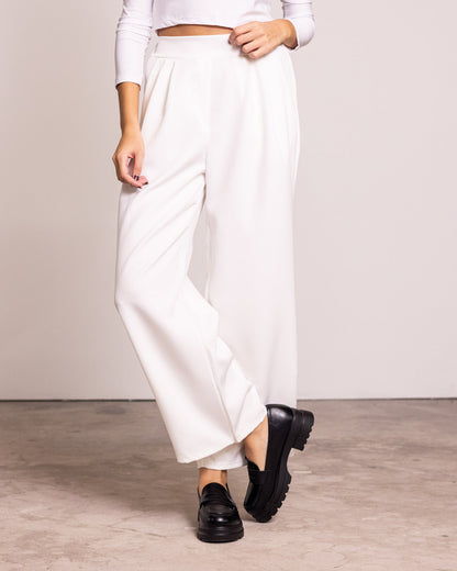 Pantalone palazzo con pinces