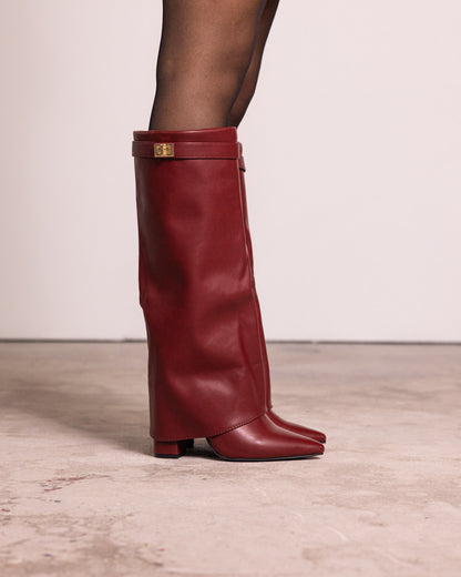 Stivale con risvolto lock