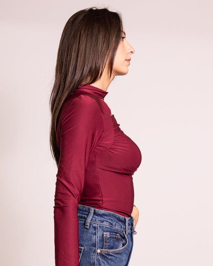 Body lupetto apertura sotto il collo