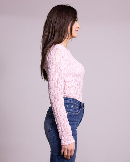 Body donna in pizzo scollo a giro