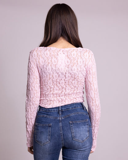 Body donna in pizzo scollo a giro