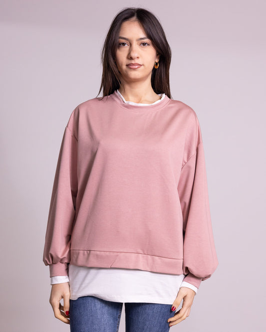 Felpa con finta t-shirt