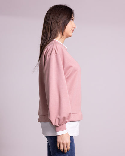 Felpa con finta t-shirt