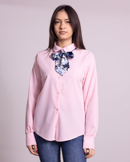 Camicia con foulard fiocco