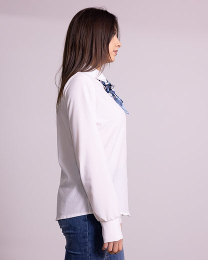 Camicia con foulard fiocco