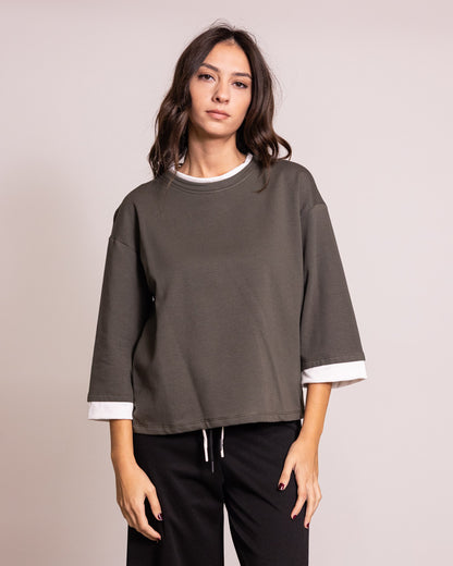 Felpa con manica 3/4