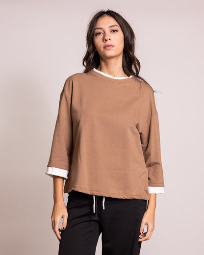 Felpa con manica 3/4