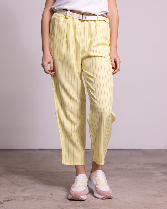 Pantalone gessato gamba dritta