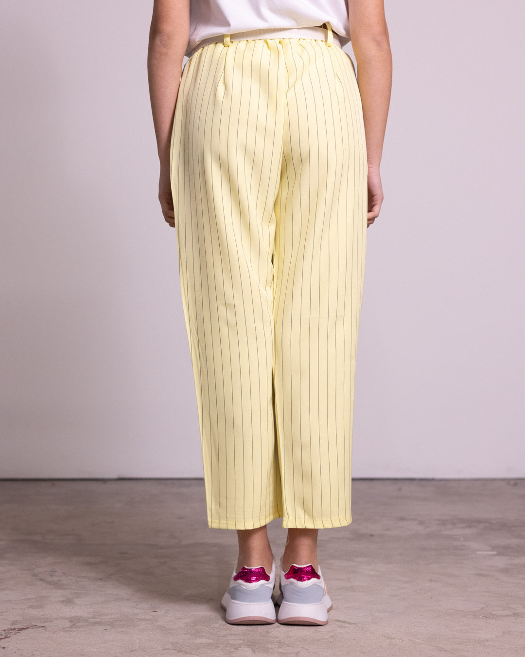 Pantalone gessato gamba dritta