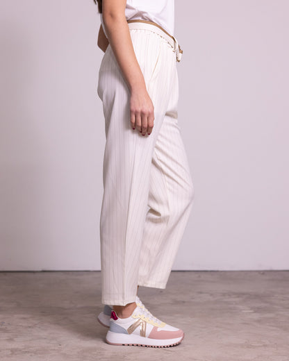 Pantalone gessato gamba dritta