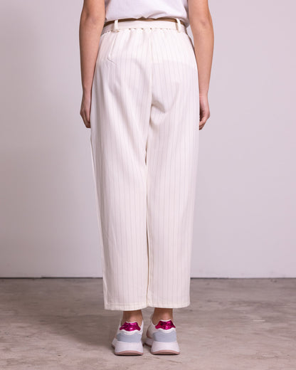 Pantalone gessato gamba dritta