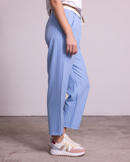 Pantalone gessato gamba dritta