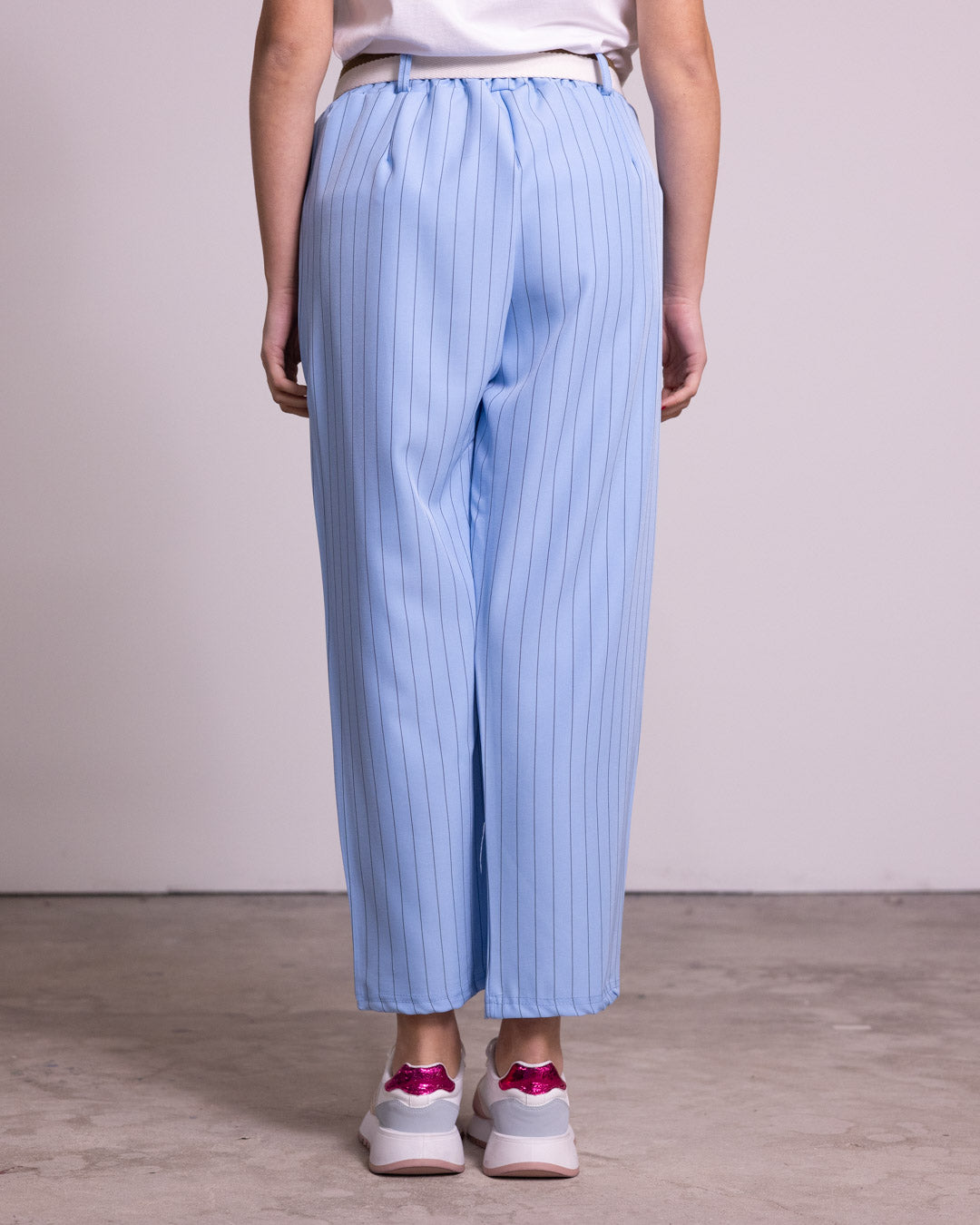 Pantalone gessato gamba dritta