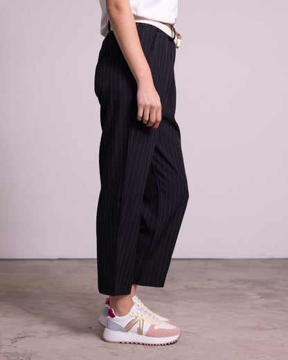 Pantalone gessato gamba dritta