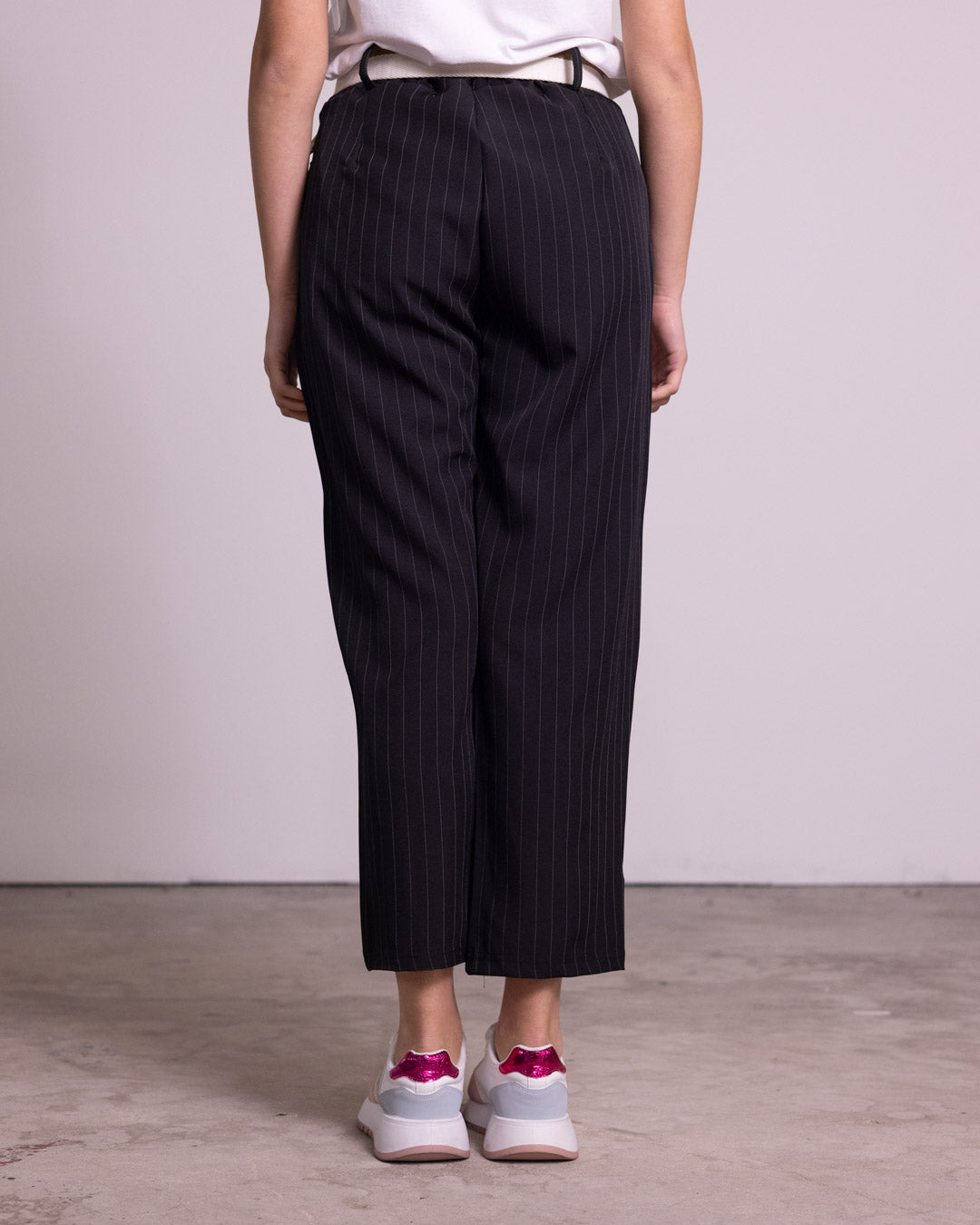 Pantalone gessato gamba dritta