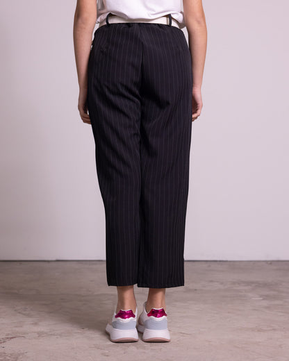 Pantalone gessato gamba dritta