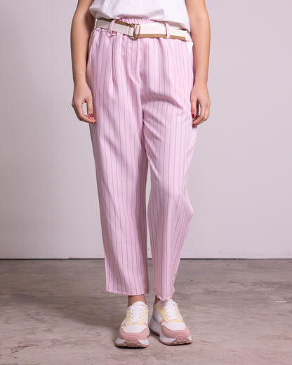 Pantalone gessato gamba dritta