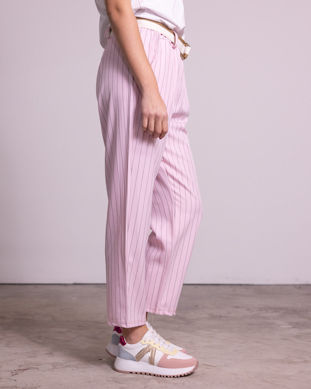 Pantalone gessato gamba dritta