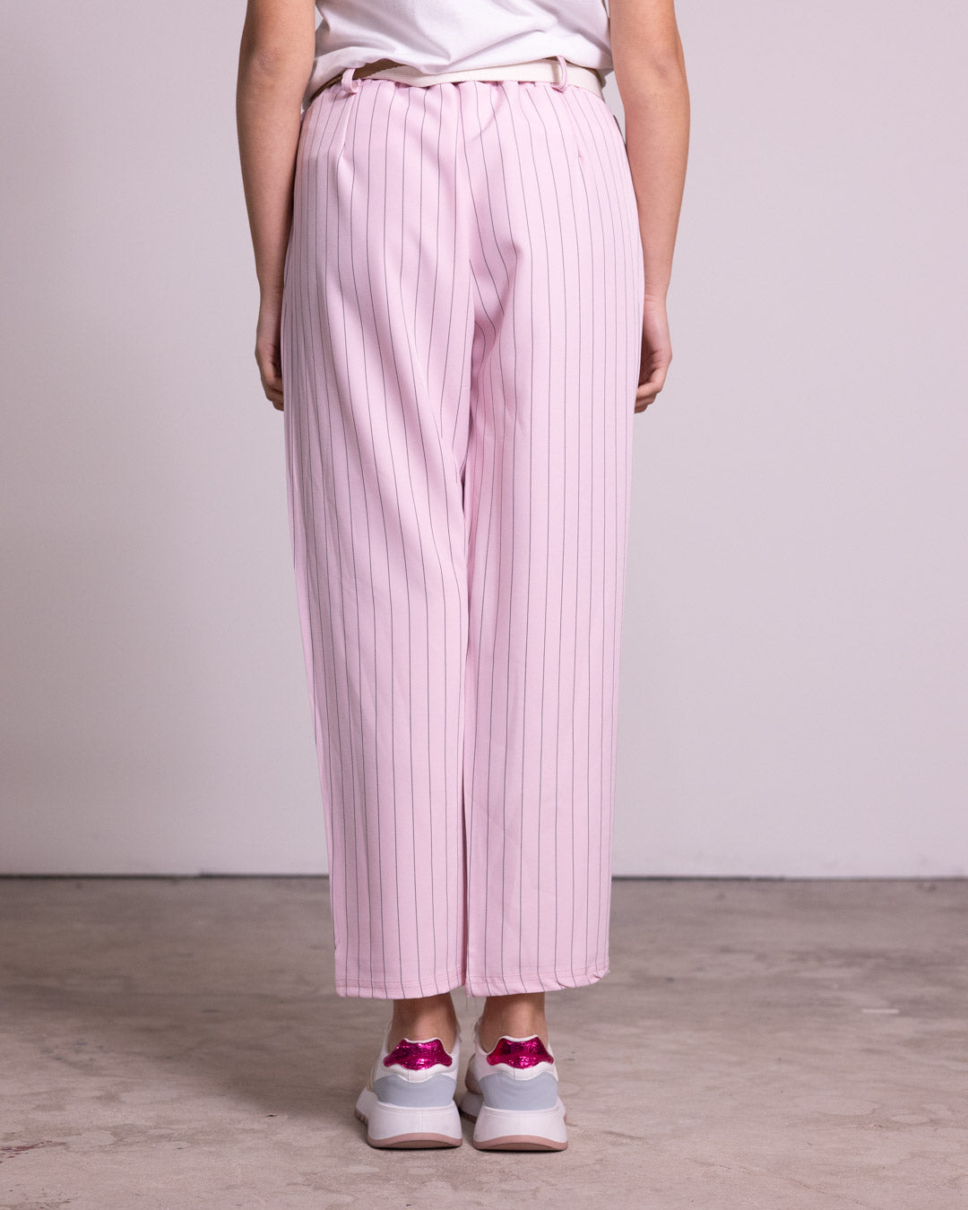 Pantalone gessato gamba dritta