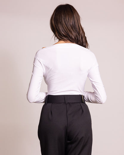 Top body con scollo asimmetrico