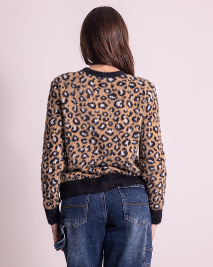 Maglione girocollo leopard