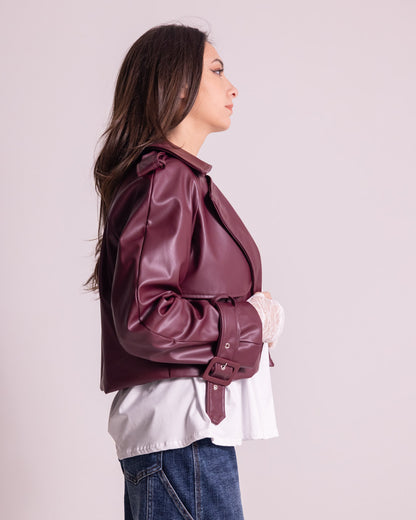 Giacca corta in similpelle