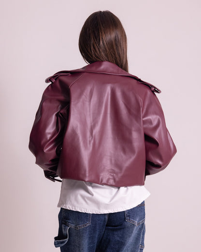 Giacca corta in similpelle