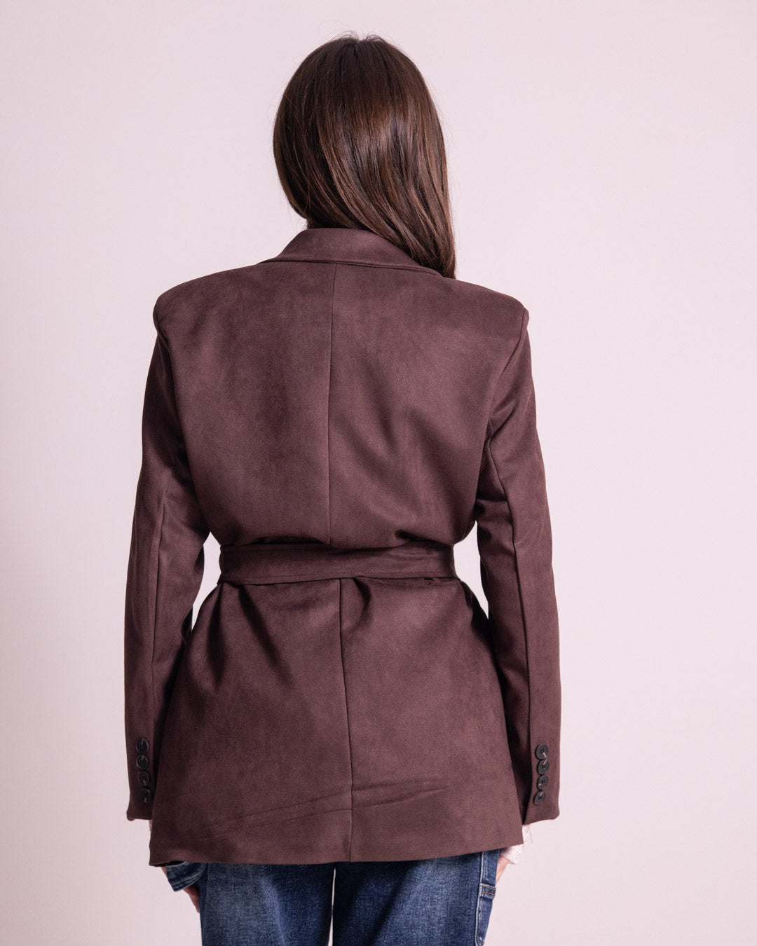 Giacca lunga con cintura in vita