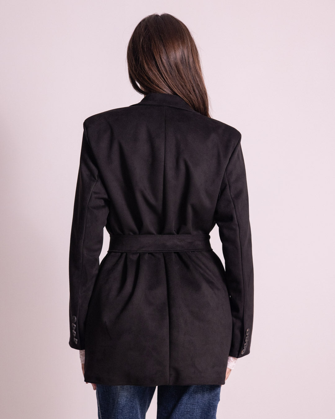 Giacca lunga con cintura in vita