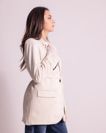 Giacca lunga con cintura in vita