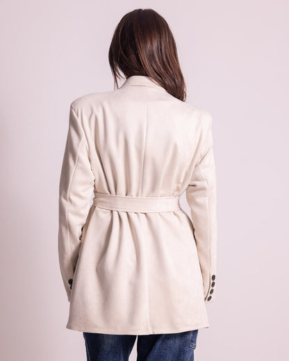 Giacca lunga con cintura in vita