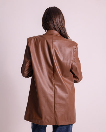 Giacca lunga in ecopelle