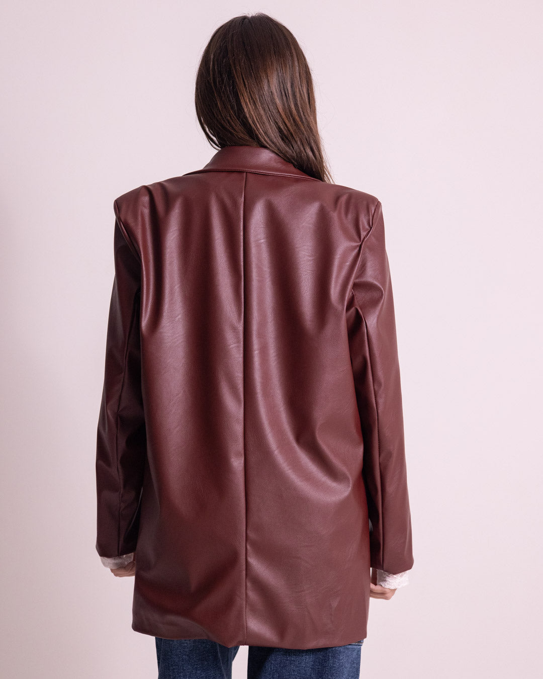 Giacca lunga in ecopelle