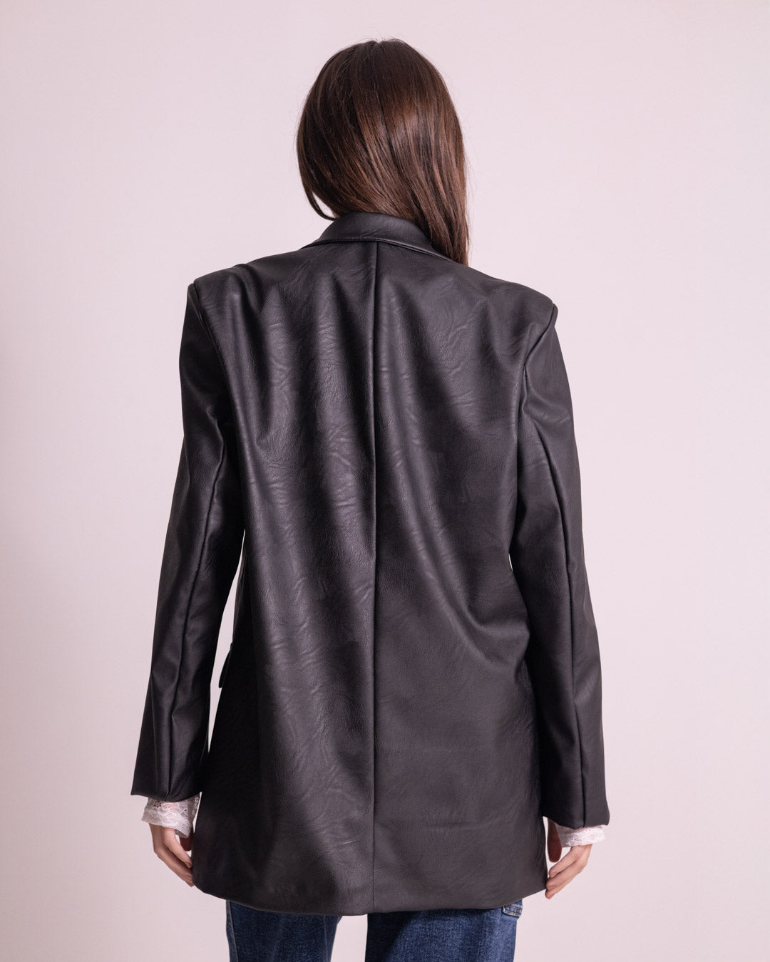 Giacca lunga in ecopelle