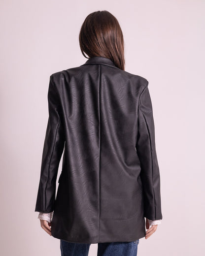 Giacca lunga in ecopelle
