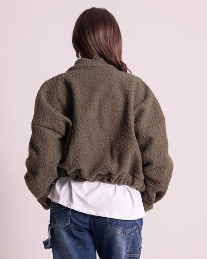 Giacca corta effetto teddy