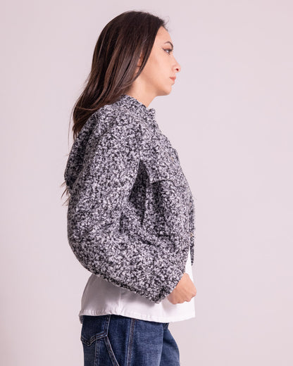 Giacca corta effetto teddy