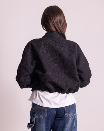 Giacca corta effetto teddy